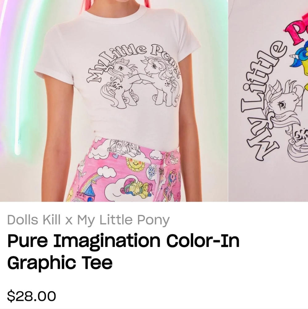 Dolls Kill x My Little PonyPure Imagination Color-In Graphic Tee